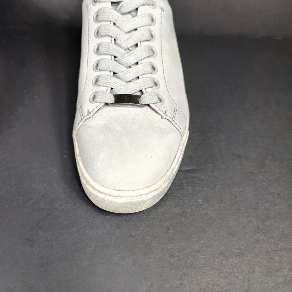 Frye Ivy Low Gray Leather Sneakers Casual Lace Up Camo Sole Women's Shoe Size 7M